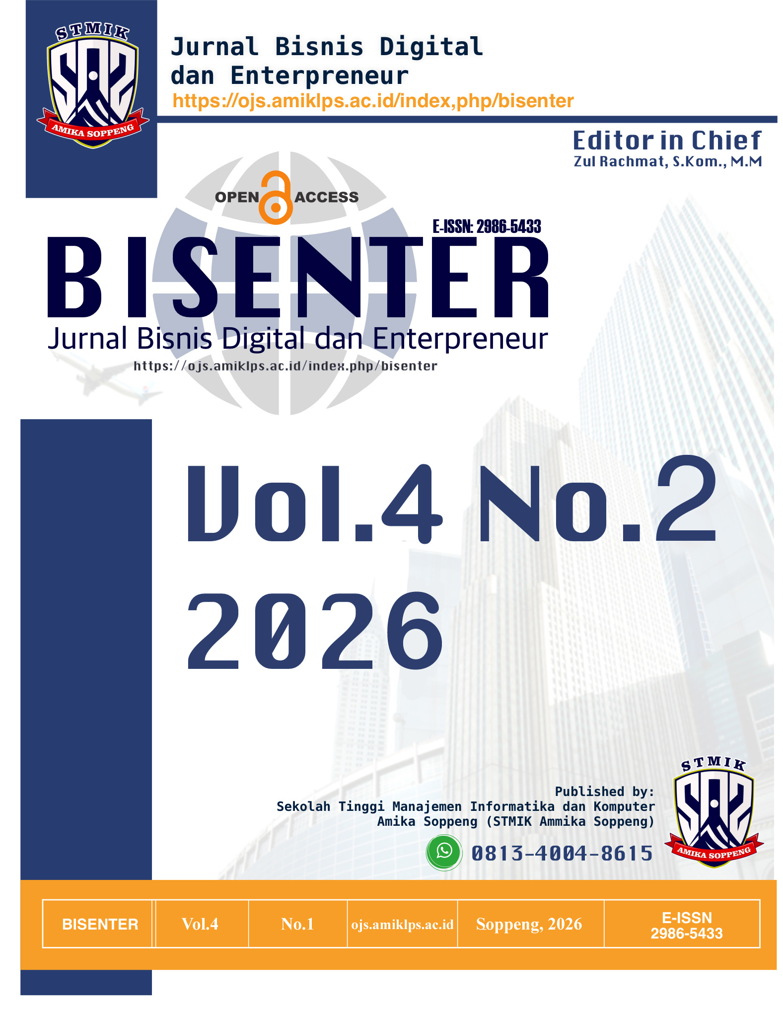					View Vol. 4 No. 2 (2026): Jurnal Bisnis Digital dan Enterpreneur
				